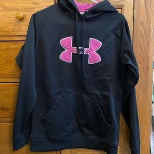 Under armour hoodie. Size medium. Color black and dark pink